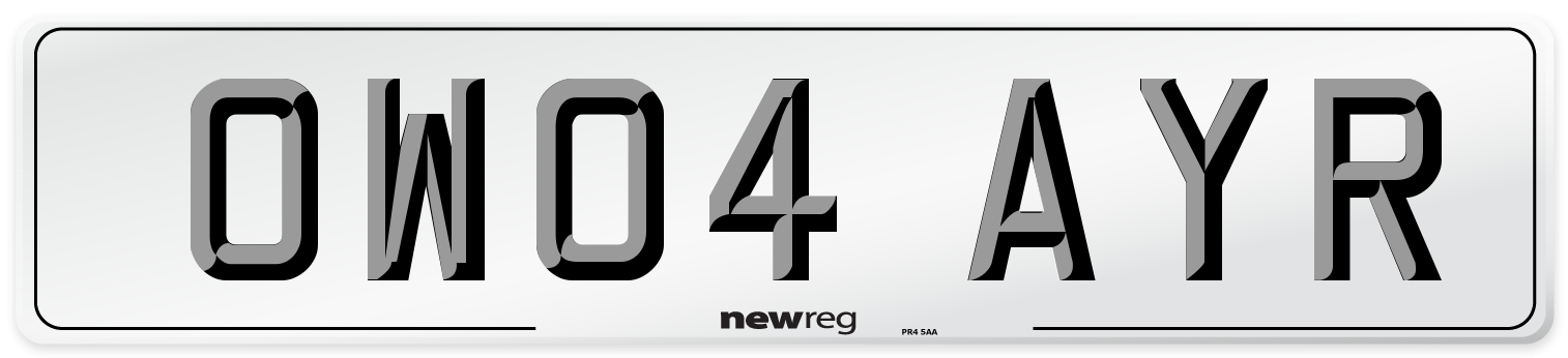 OW04 AYR Number Plate from New Reg